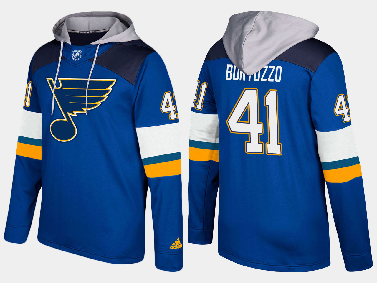 Men NHL St.Louis blues #41 robert bortuzzo blue hoodie